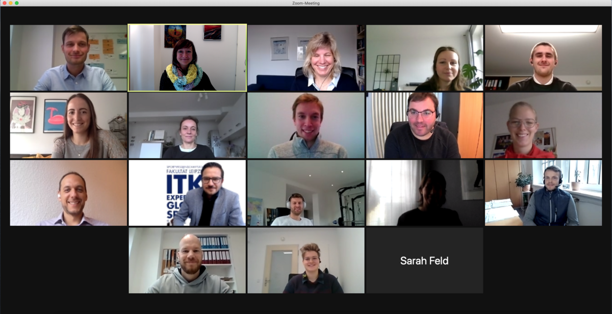 enlarge the image: You see participants of our third meeting for our No2Doping project on a screengrab of Zoom, taken by Oliver Leis