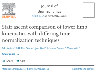 Screenshot des Titels einer Publikation im Journal of Biomechanics