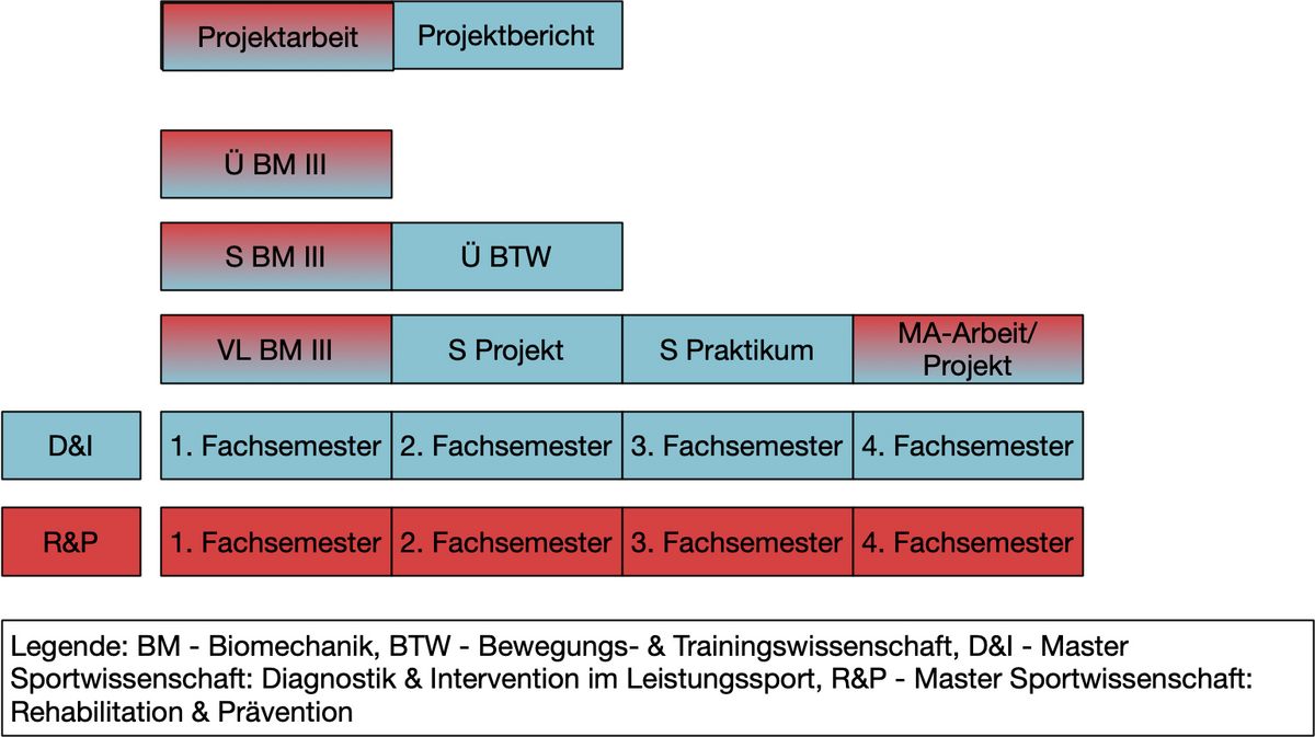 zur Vergrößerungsansicht des Bildes: Übersicht über die Sportbiomechanik in den MA-Modulen