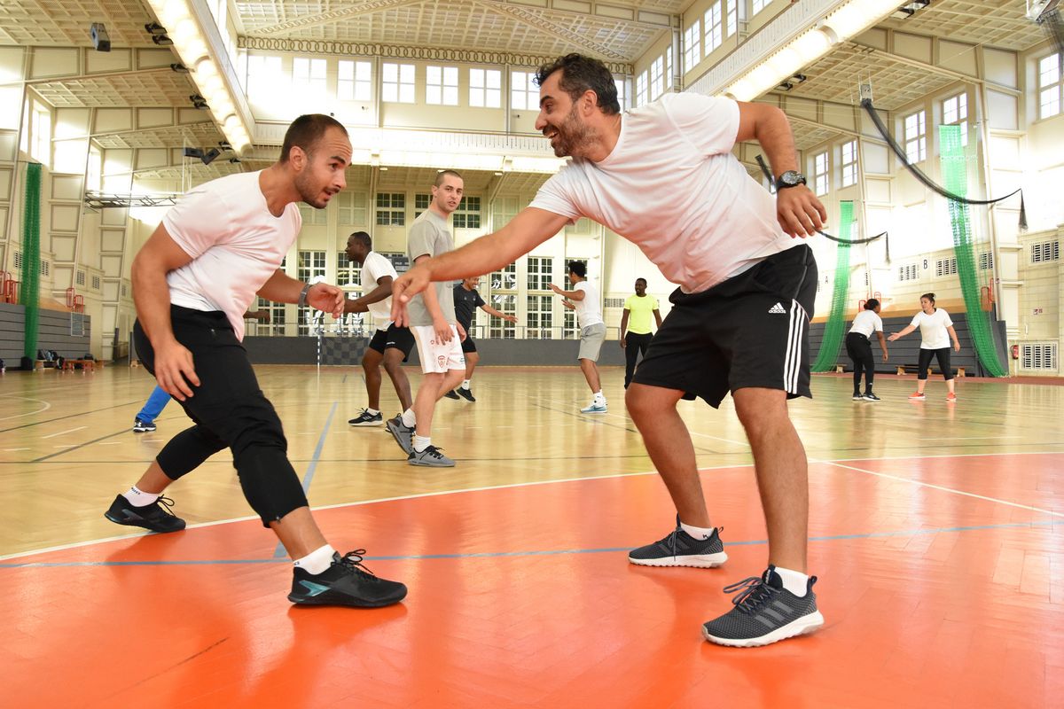 zur Vergrößerungsansicht des Bildes: Studierende im Seminar, conditioning coach 2019 in english (Foto: ITK)