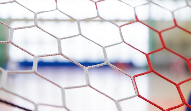 Nahaufnahme eines Fussballnetzes