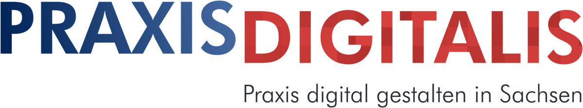 Das Logo von PraxisdigitaliS - Praxis digital gestalten in Sachsen. 